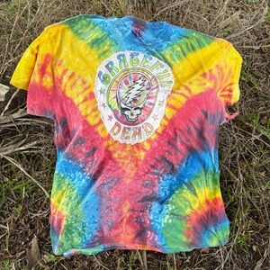 Handstitched Grateful Dead Patch Custom Tie Dye Tee
